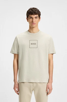 Slub-cotton T-shirt with logo print