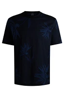 Mercerized-cotton T-shirt with floral jacquard