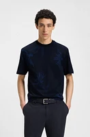 Mercerized-cotton T-shirt with floral jacquard