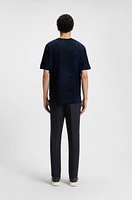 Mercerized-cotton T-shirt with floral jacquard
