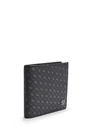 Monogram folding wallet with Double B trim