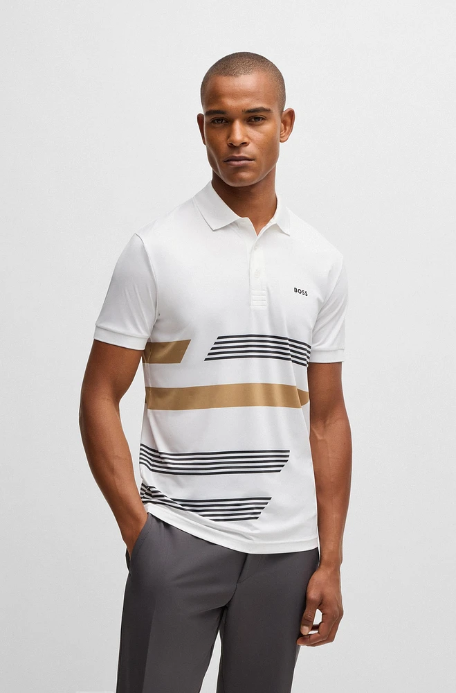 Paddy stretch-jersey polo shirt with stripe print