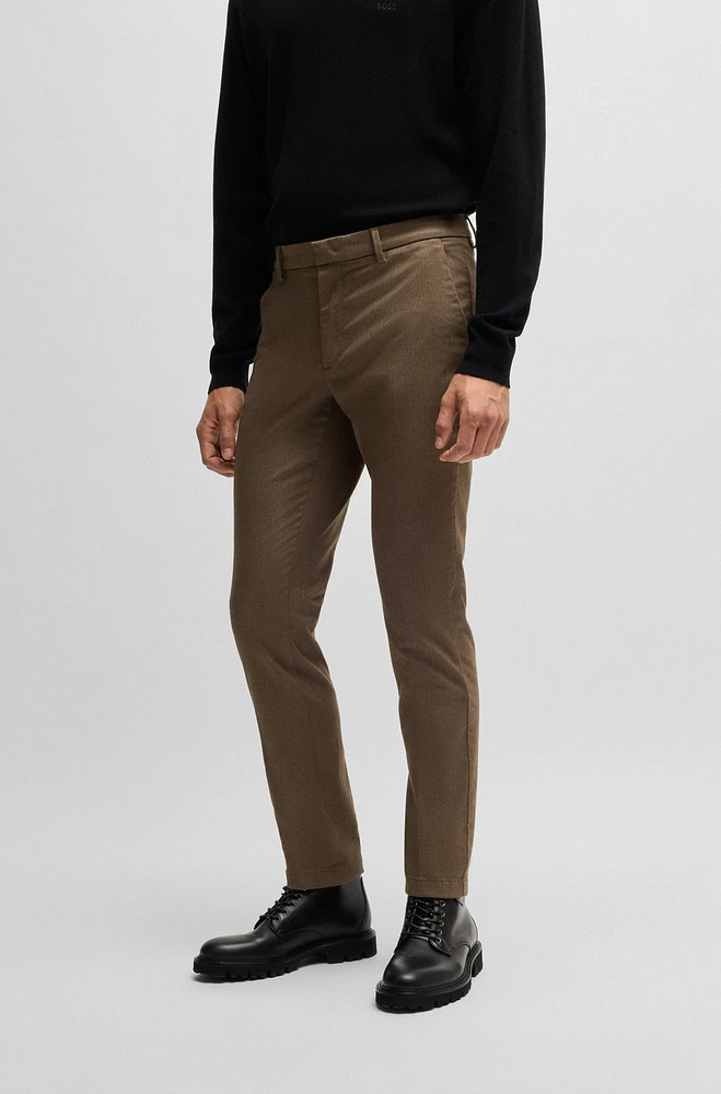 Slim-fit chinos mouliné twill