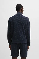 Zip-up sweatshirt cotton with tonal monograms