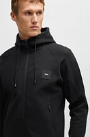 Zip-up hoodie with logo patch