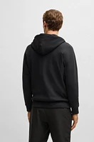 Zip-up hoodie with logo patch