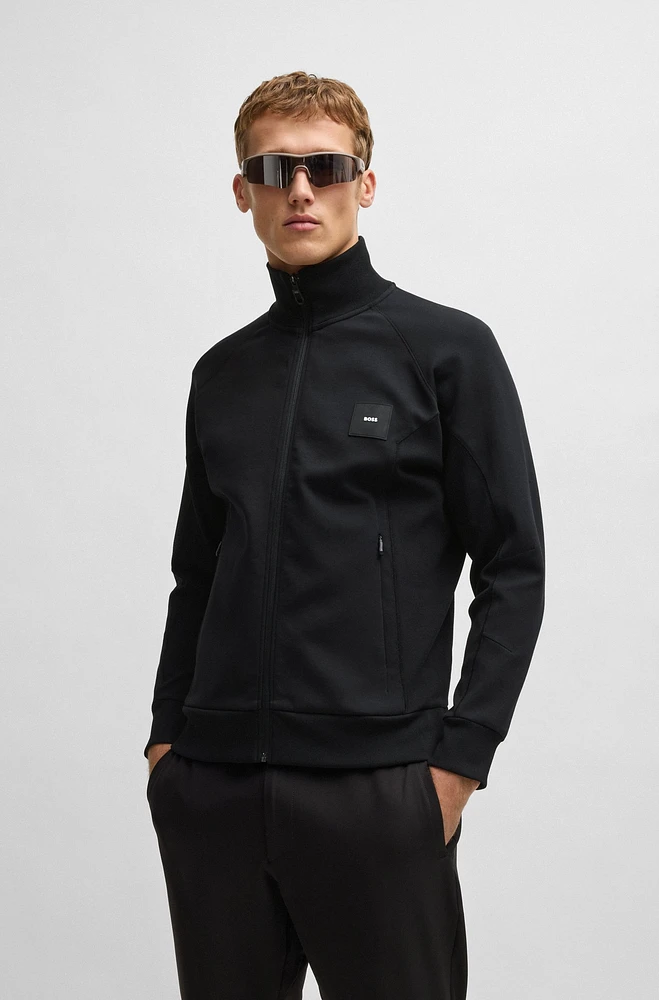 Sweatshirt with stretch-cotton inserts