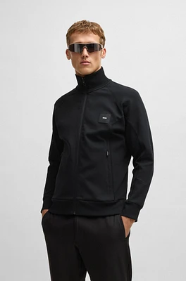 Sweatshirt with stretch-cotton inserts