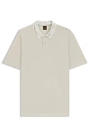 Relaxed-fit cotton-piqué polo shirt with collar artwork