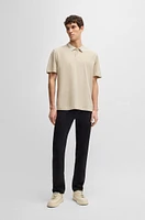 Relaxed-fit cotton-piqué polo shirt with collar artwork