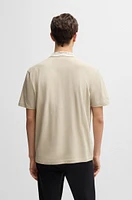 Relaxed-fit cotton-piqué polo shirt with collar artwork