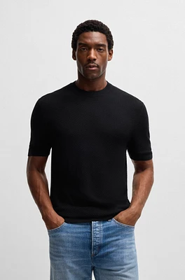 Silk sweater with knitted structure