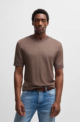 Regular-fit T-shirt cotton, linen and silk