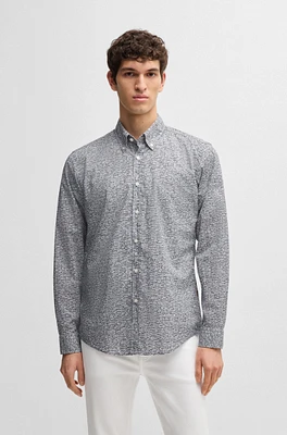 Regular-fit shirt printed cotton poplin