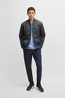 Hybrid sweatshirt with quilted upper body and mesh lining