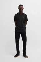 Slim-fit knit polo stretch-cotton piqu