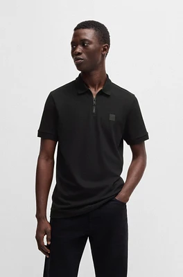 Slim-fit knit polo stretch-cotton piqu