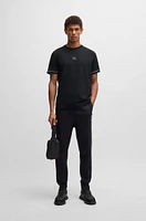 Stretch-cotton T-shirt with logo badge