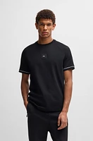Stretch-cotton T-shirt with logo badge