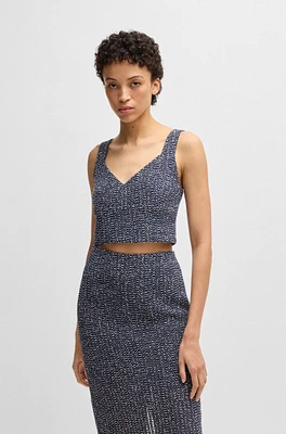 Tailored top two-tone crochet tweed