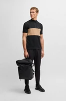 Active polo shirt with block stripe