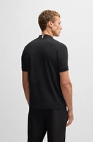 Active polo shirt with block stripe