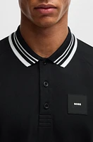 Paddy stretch-cotton polo shirt with striped collar
