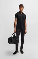 Structured-cotton polo shirt with zip neck