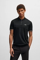 Structured-cotton polo shirt with zip neck
