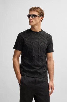 Relaxed-fit T-shirt cotton with circle jacquard