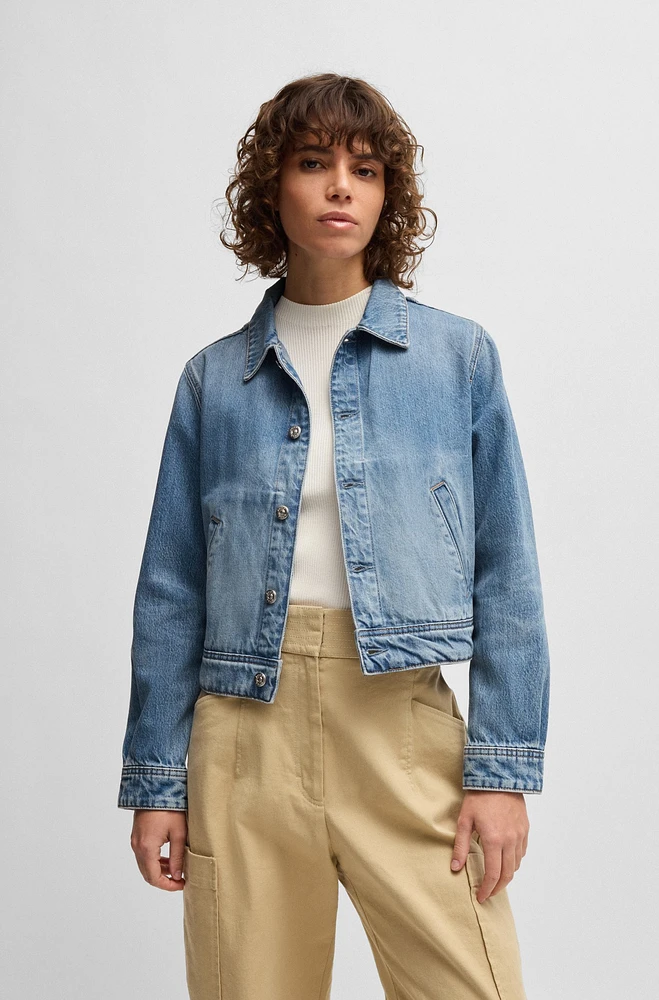 Straight-fit jacket blue rigid denim