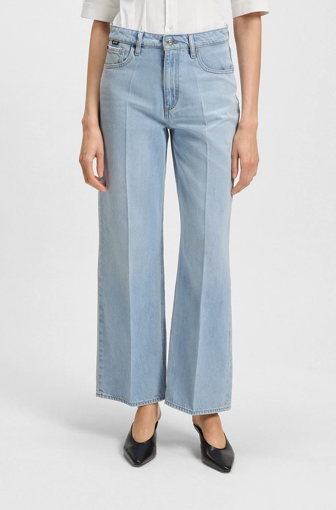 Wide-leg jeans blue rigid denim