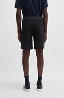 Cotton shorts with all-over monogram jacquard
