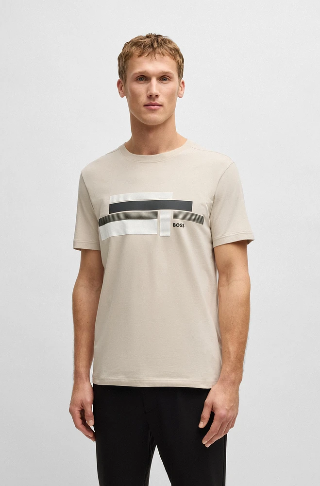 Relaxed-fit T-shirt stretch fabric with logo artwork
