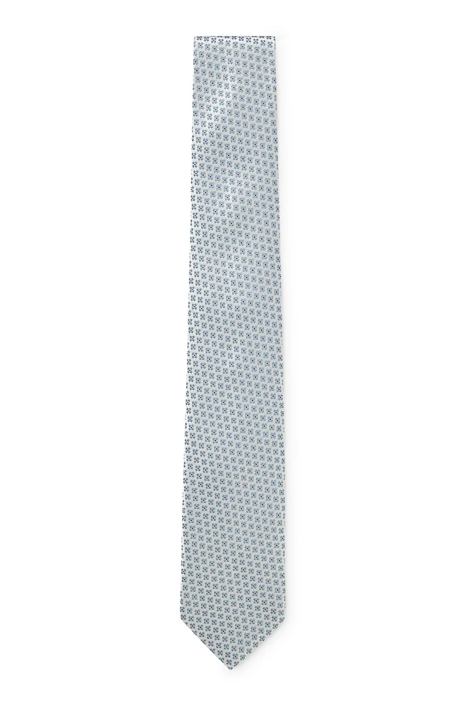 Jacquard-pattern tie in Italian-made silk