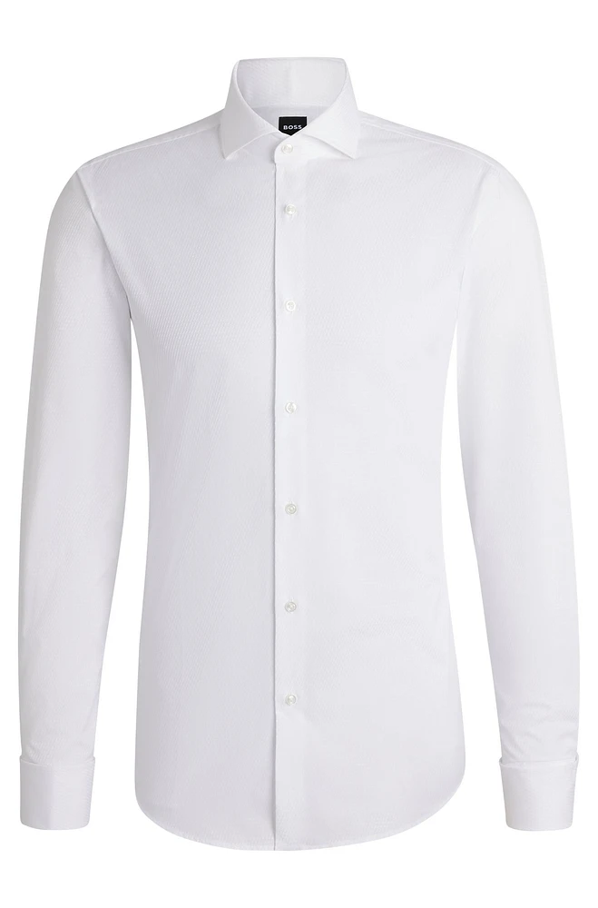 Slim-fit shirt structured cotton