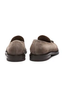 Suede loafers with tassel trim