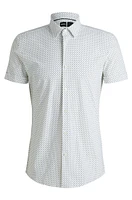Slim-fit shirt printed performance-stretch jersey
