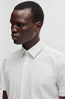 Slim-fit shirt printed performance-stretch jersey
