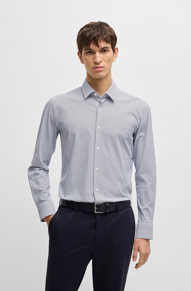 Slim-fit shirt printed performance-stretch jersey