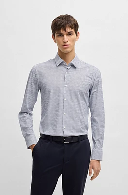 Slim-fit shirt printed performance-stretch jersey