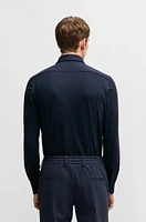 Slim-fit shirt structured performance-stretch jersey