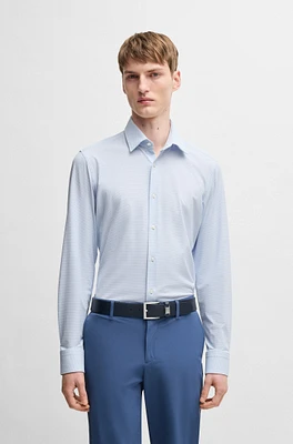 Slim-fit shirt structured performance fabric