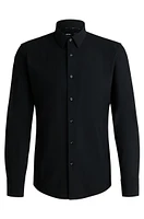 Slim-fit shirt structured performance-stretch jersey