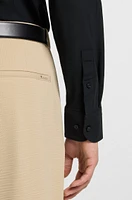 Slim-fit shirt structured performance-stretch jersey