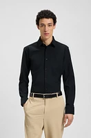 Slim-fit shirt structured performance-stretch jersey
