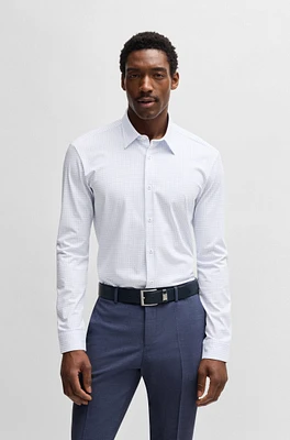 Slim-fit shirt a printed cotton blend