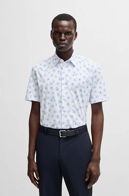 Slim-fit shirt a floral-print cotton blend