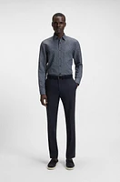 Casual-fit shirt monogram-print linen-cotton chambray