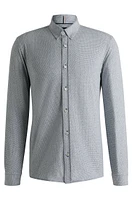 Slim-fit shirt patterned cotton jacquard